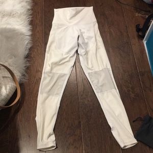 High waisted leggings with mesh cutouts and detail